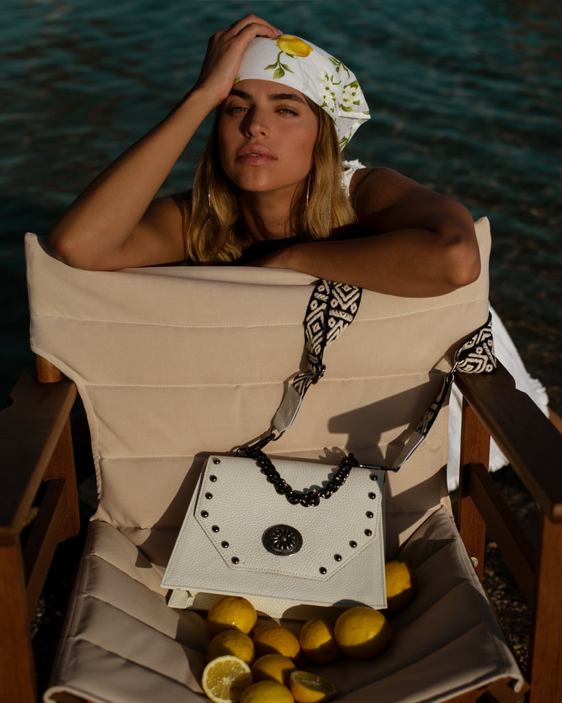 Δερμάτινη Τσάντα ώμου Chiara Λευκή - Bonendis