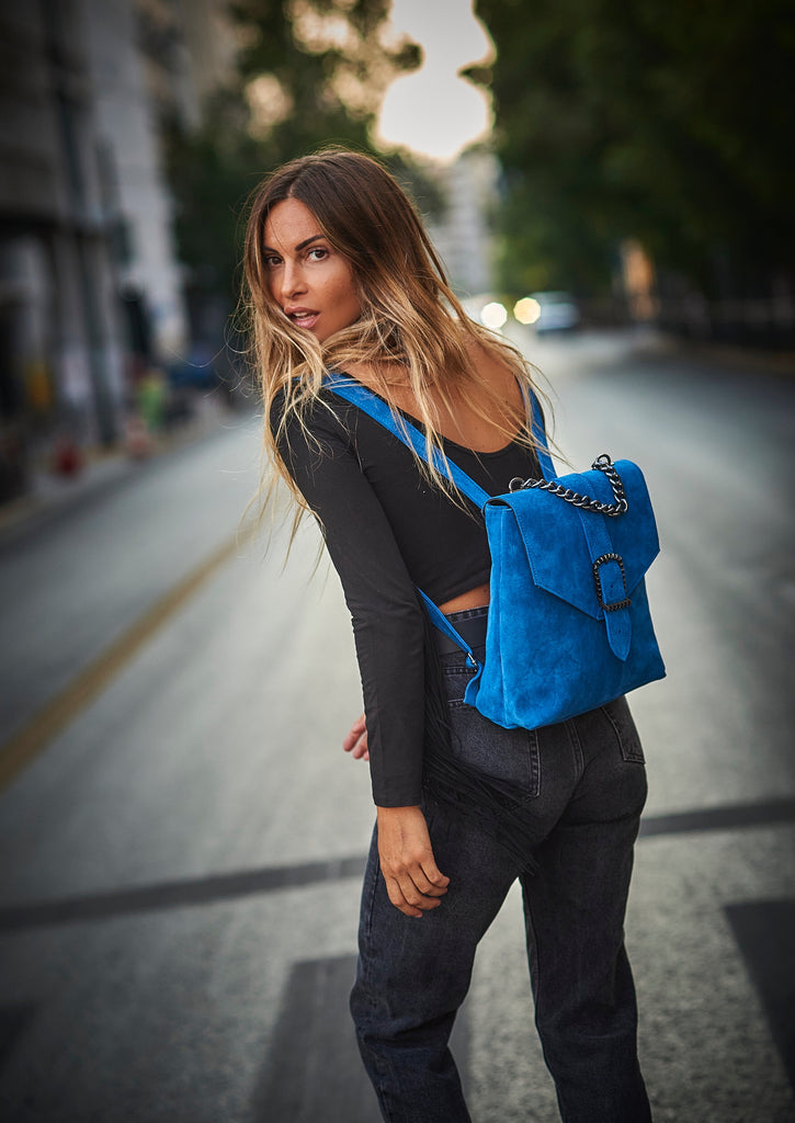 Δερμάτινo Σακίδιο πλάτης Ivy Μόκα Καστόρι - Bonendis