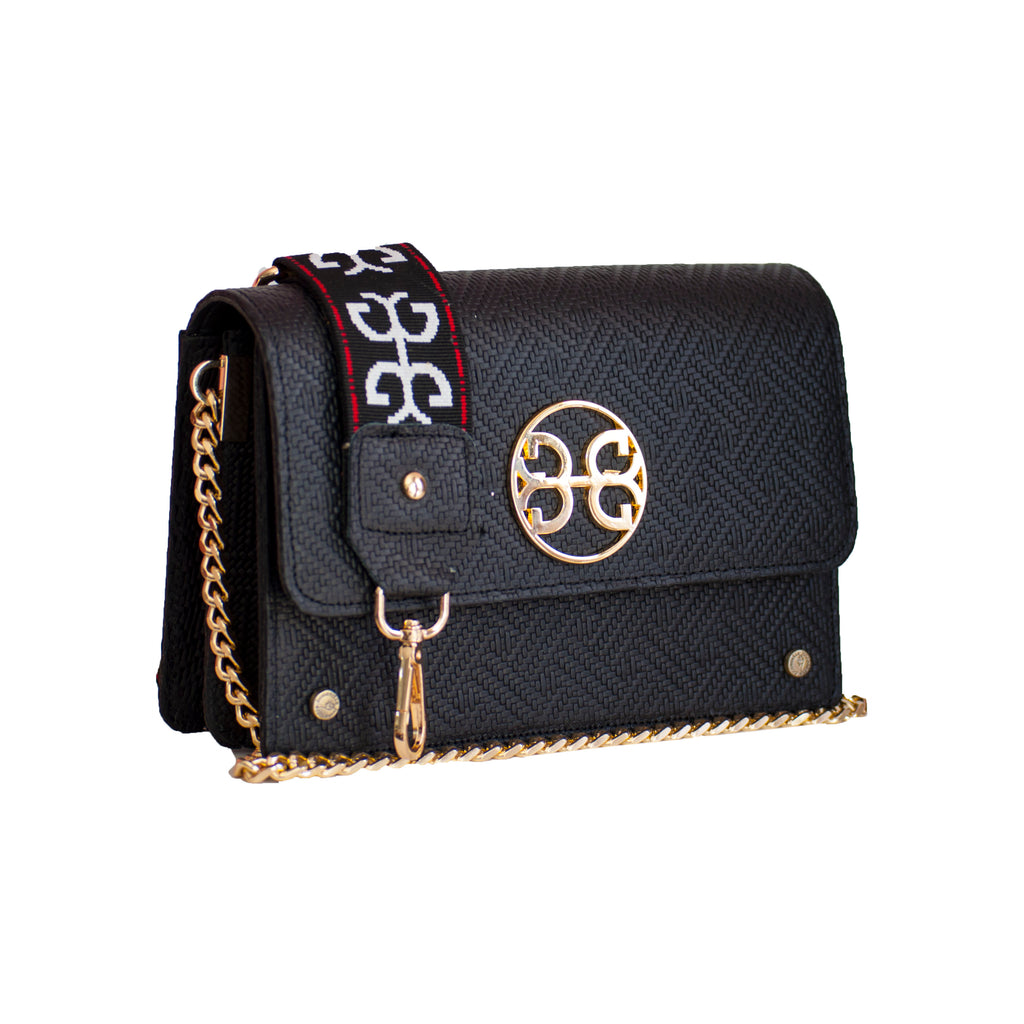 Δερμάτινη τσάντα ώμου lizzy -μαύρο - Bonendis