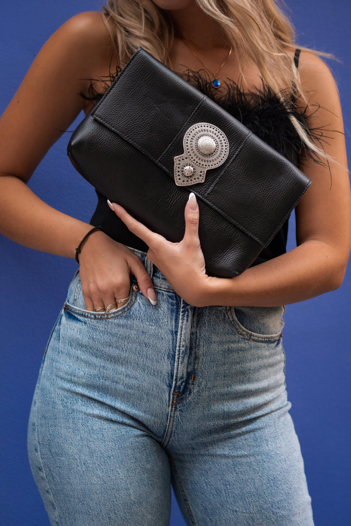 aurora δερματινη τσάντα ώμου - bonendis